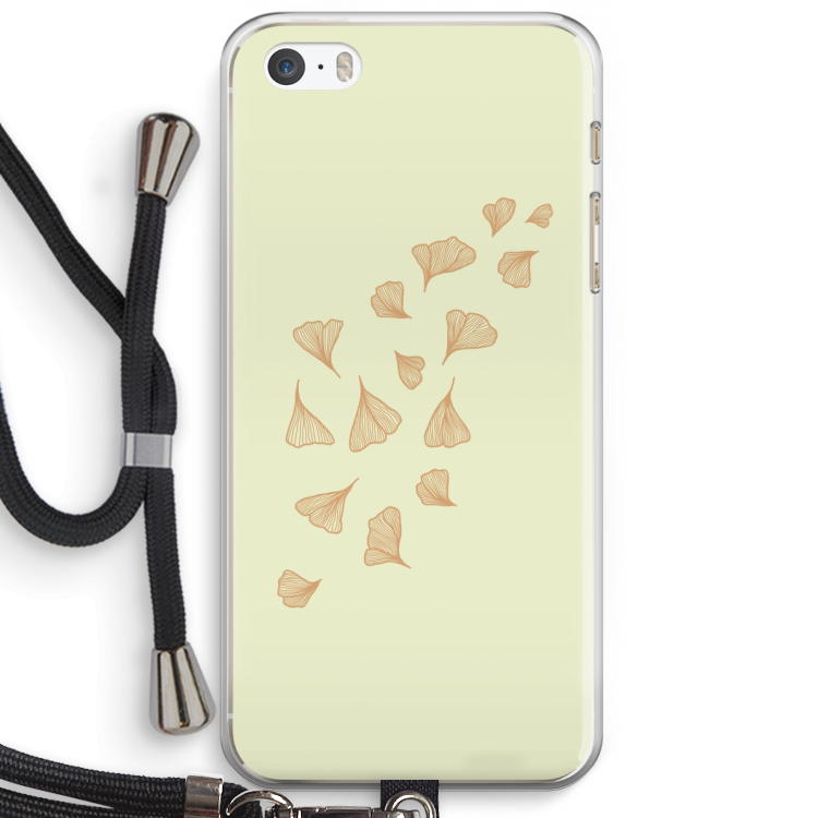 Falling Leaves: iPhone 5 / 5S / SE Transparant Hoesje met koord