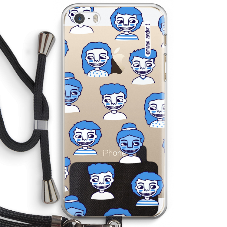 Gezichtjes: iPhone 5 / 5S / SE Transparant Hoesje met koord