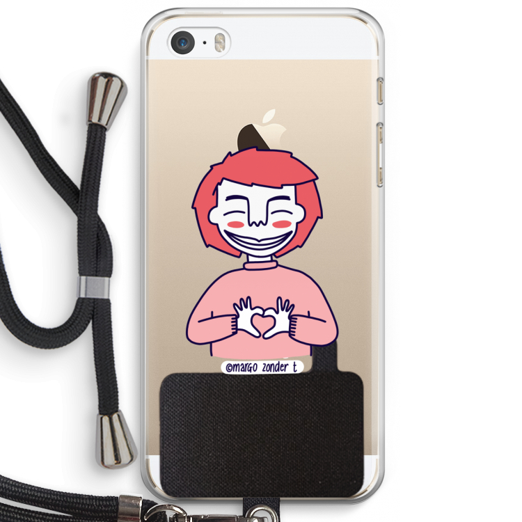 Hartje: iPhone 5 / 5S / SE Transparant Hoesje met koord