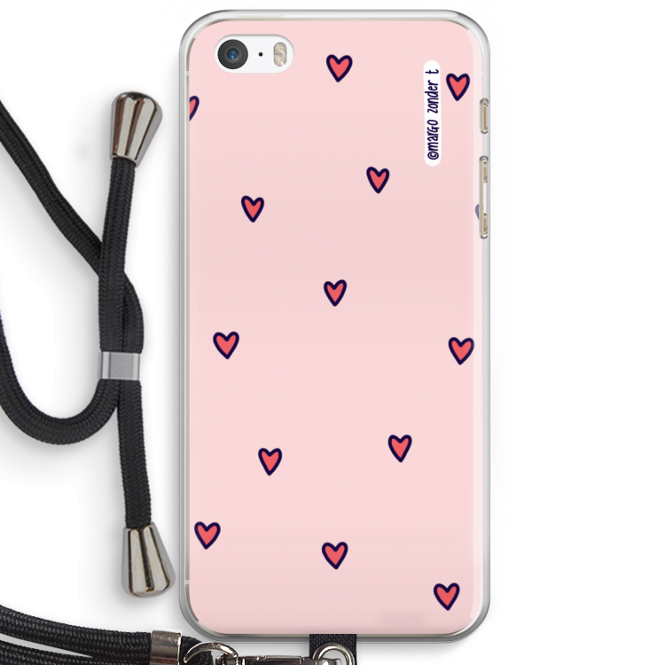 Hartjes: iPhone 5 / 5S / SE Transparant Hoesje met koord