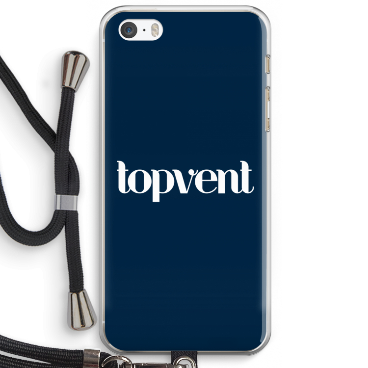 Topvent Navy: iPhone 5 / 5S / SE Transparant Hoesje met koord