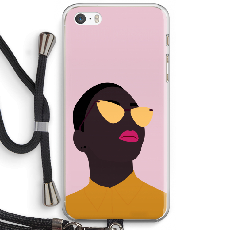 Yellow glasses: iPhone 5 / 5S / SE Transparant Hoesje met koord