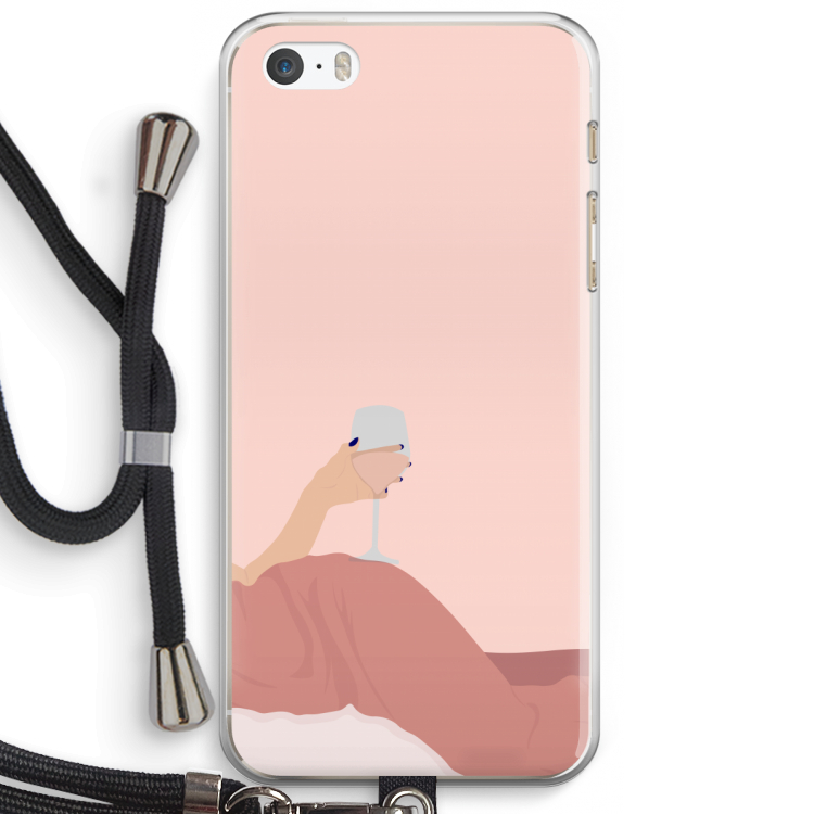 Wine: iPhone 5 / 5S / SE Transparant Hoesje met koord