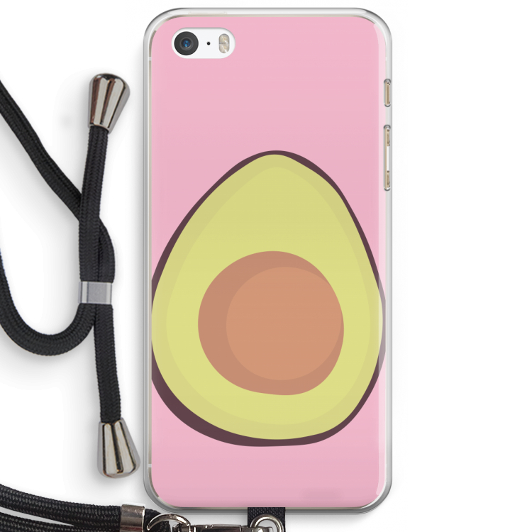 Avocado: iPhone 5 / 5S / SE Transparant Hoesje met koord