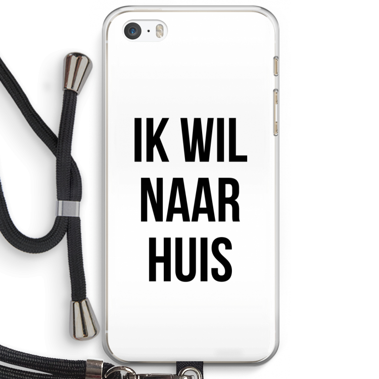 Ik wil naar huis: iPhone 5 / 5S / SE Transparant Hoesje met koord