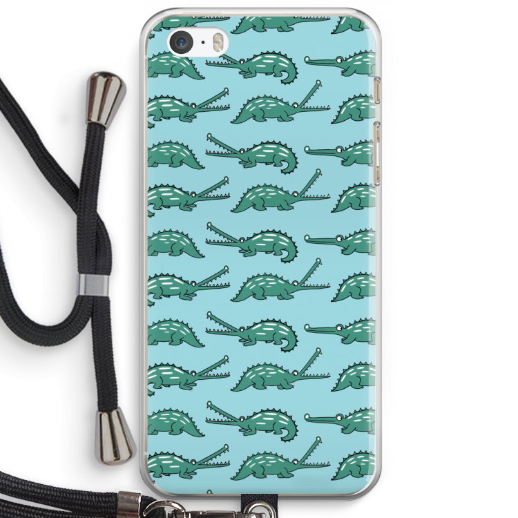 Kroko: iPhone 5 / 5S / SE Transparant Hoesje met koord