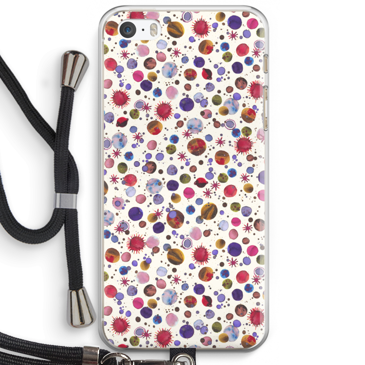 Planets Space: iPhone 5 / 5S / SE Transparant Hoesje met koord