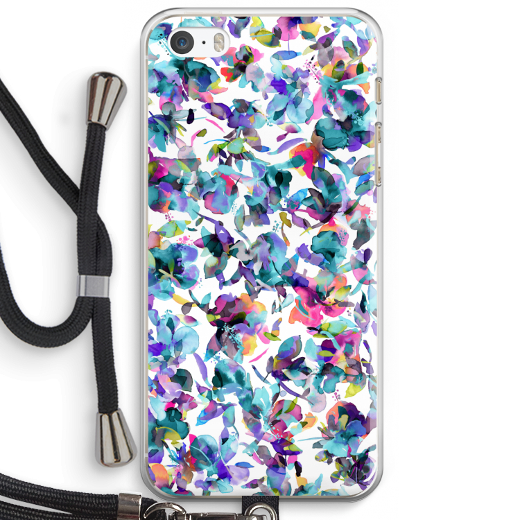 Hibiscus Flowers: iPhone 5 / 5S / SE Transparant Hoesje met koord
