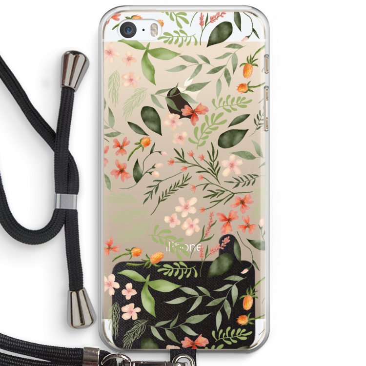 Sweet little flowers: iPhone 5 / 5S / SE Transparant Hoesje met koord