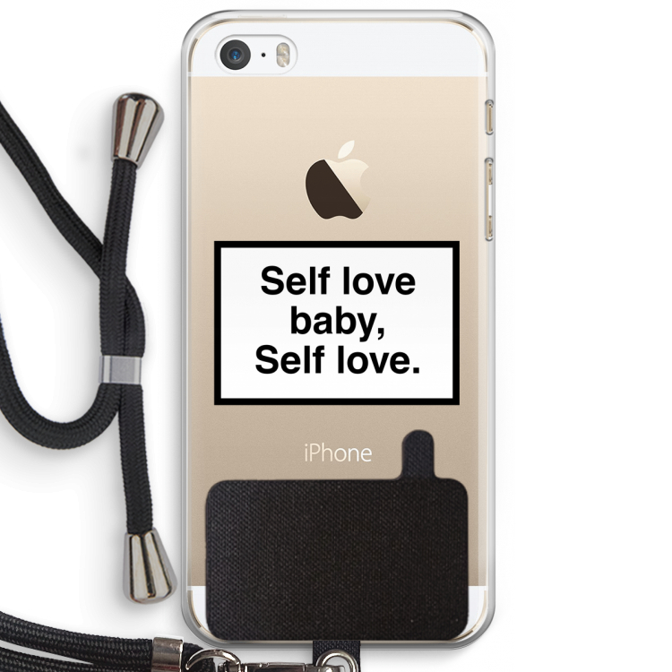 Self love: iPhone 5 / 5S / SE Transparant Hoesje met koord