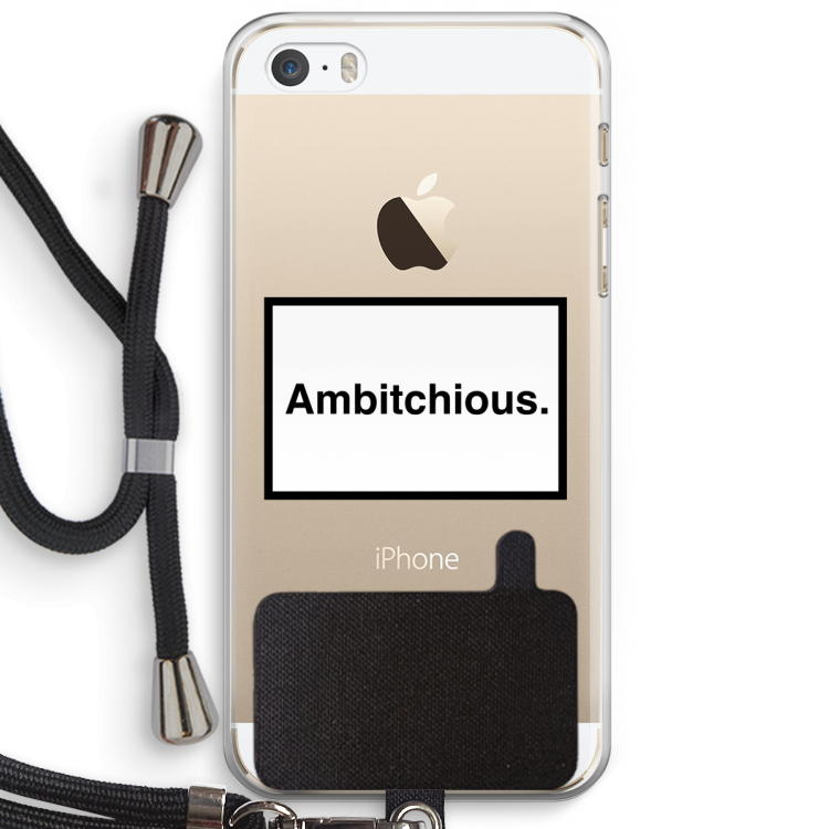 Ambitchious: iPhone 5 / 5S / SE Transparant Hoesje met koord