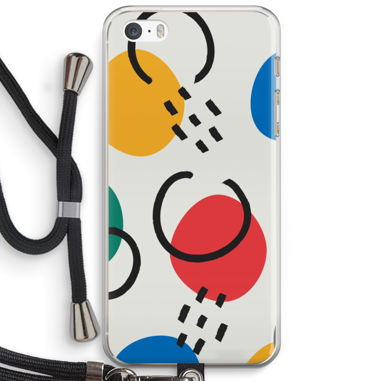Illustratieve pop 3: iPhone 5 / 5S / SE Transparant Hoesje met koord