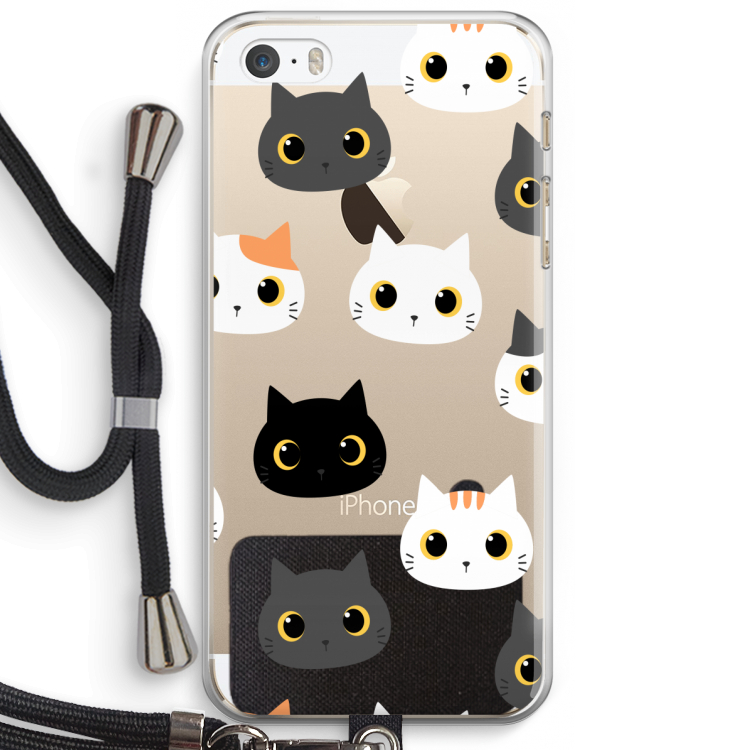 Katten: iPhone 5 / 5S / SE Transparant Hoesje met koord