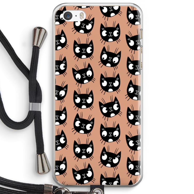 Kat: iPhone 5 / 5S / SE Transparant Hoesje met koord