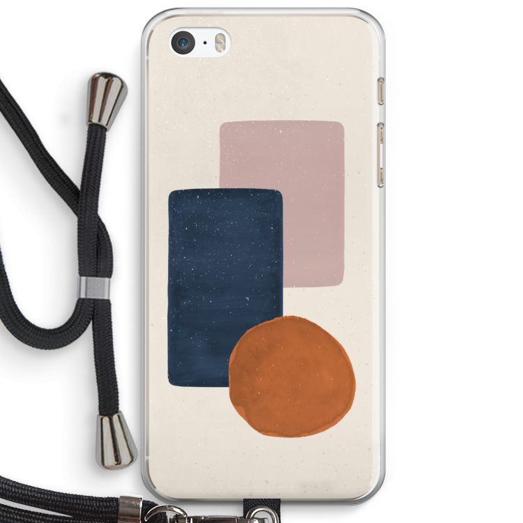 Geo #3: iPhone 5 / 5S / SE Transparant Hoesje met koord