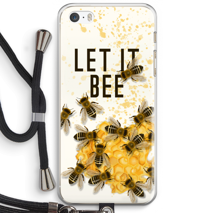 Let it bee: iPhone 5 / 5S / SE Transparant Hoesje met koord