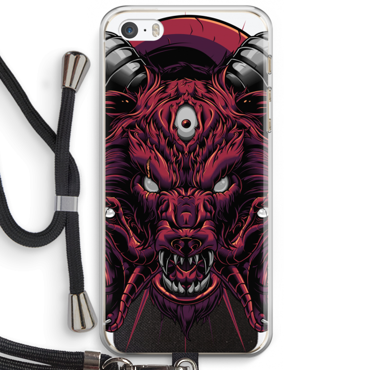 Hell Hound and Serpents: iPhone 5 / 5S / SE Transparant Hoesje met koord