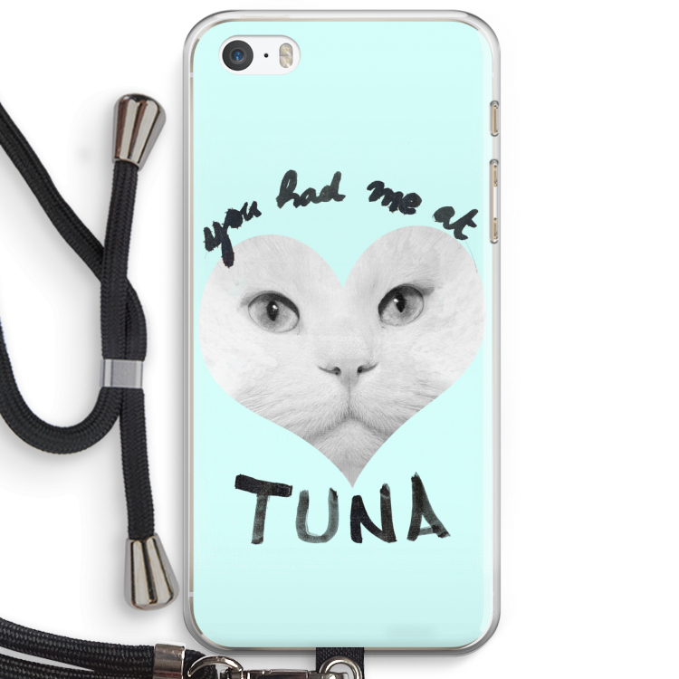 You had me at tuna: iPhone 5 / 5S / SE Transparant Hoesje met koord