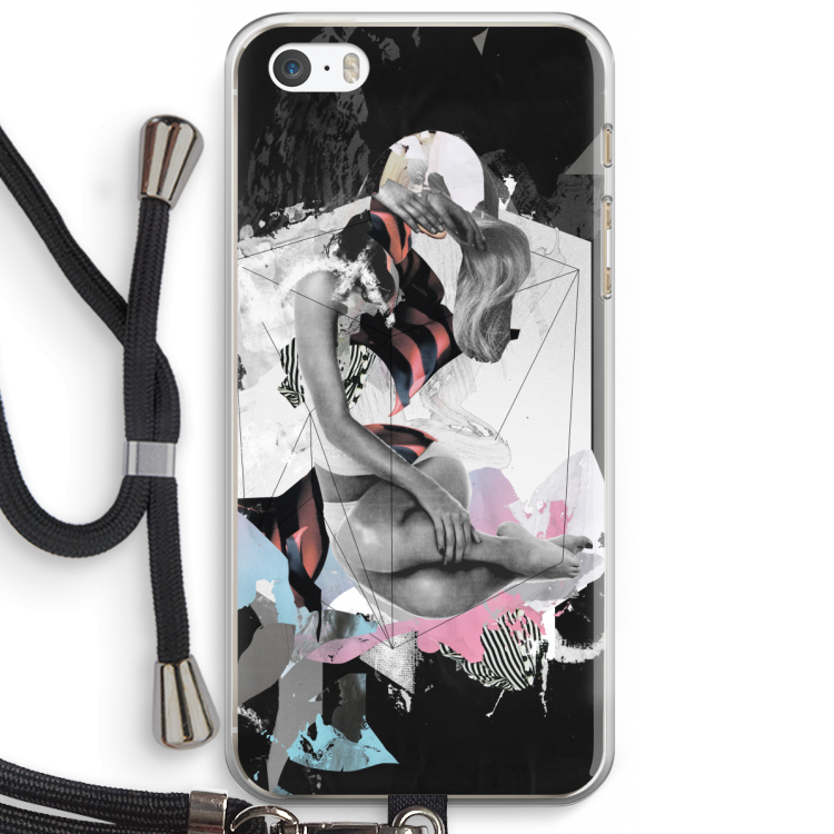 Camouflage de sommeil: iPhone 5 / 5S / SE Transparant Hoesje met koord