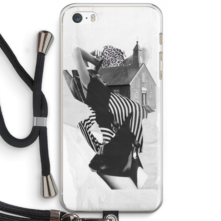 House: iPhone 5 / 5S / SE Transparant Hoesje met koord