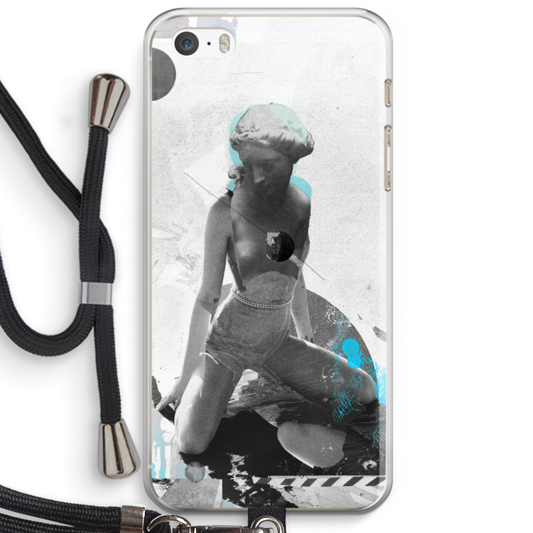 I will not feel a thing: iPhone 5 / 5S / SE Transparant Hoesje met koord