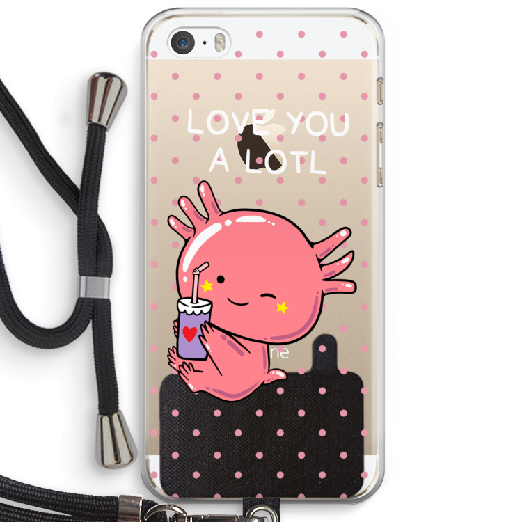 Love You A Lotl: iPhone 5 / 5S / SE Transparant Hoesje met koord