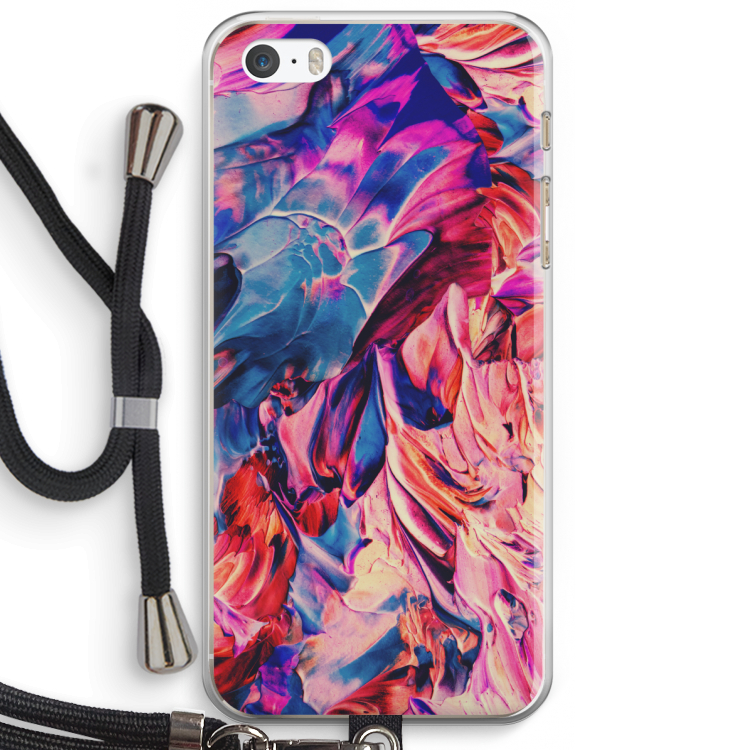 Pink Orchard: iPhone 5 / 5S / SE Transparant Hoesje met koord