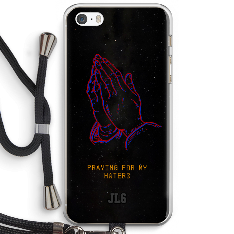 Praying For My Haters: iPhone 5 / 5S / SE Transparant Hoesje met koord