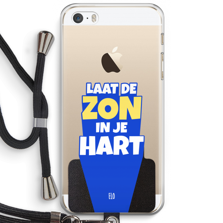 Laat de zon in je hart: iPhone 5 / 5S / SE Transparant Hoesje met koord
