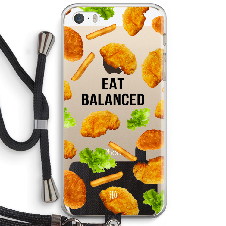 Eat Balanced: iPhone 5 / 5S / SE Transparant Hoesje met koord