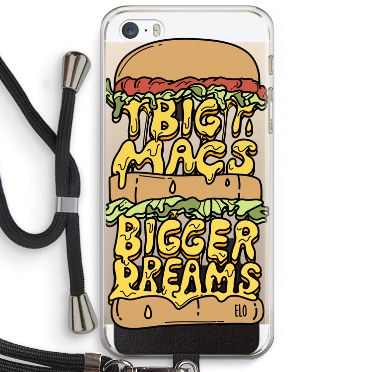Big Macs Bigger Dreams: iPhone 5 / 5S / SE Transparant Hoesje met koord