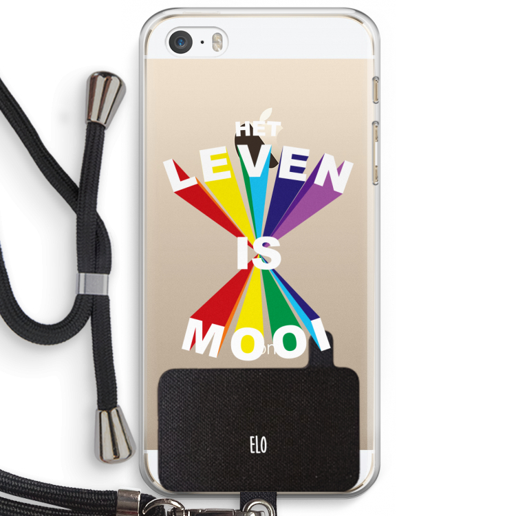 Het Leven Is Mooi: iPhone 5 / 5S / SE Transparant Hoesje met koord