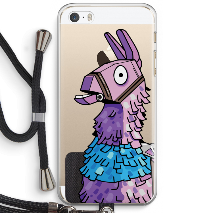 Lama: iPhone 5 / 5S / SE Transparant Hoesje met koord