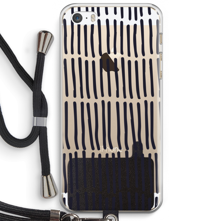 Moroccan stripes: iPhone 5 / 5S / SE Transparant Hoesje met koord