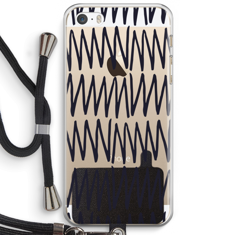 Marrakech Zigzag: iPhone 5 / 5S / SE Transparant Hoesje met koord