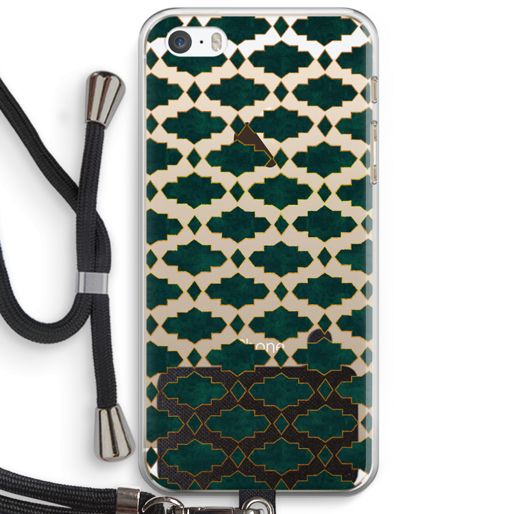Moroccan tiles: iPhone 5 / 5S / SE Transparant Hoesje met koord