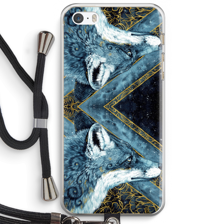 Golden Fox: iPhone 5 / 5S / SE Transparant Hoesje met koord