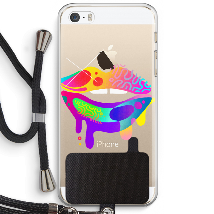 Lip Palette: iPhone 5 / 5S / SE Transparant Hoesje met koord