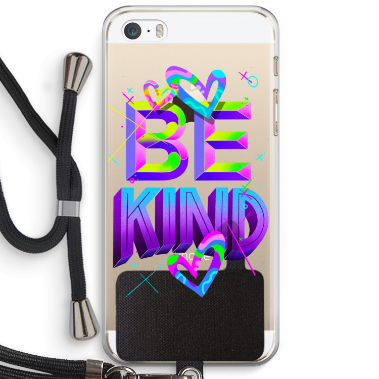 Be Kind: iPhone 5 / 5S / SE Transparant Hoesje met koord