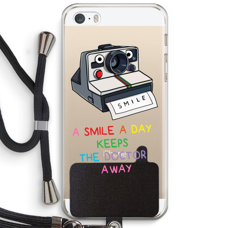 Smile: iPhone 5 / 5S / SE Transparant Hoesje met koord