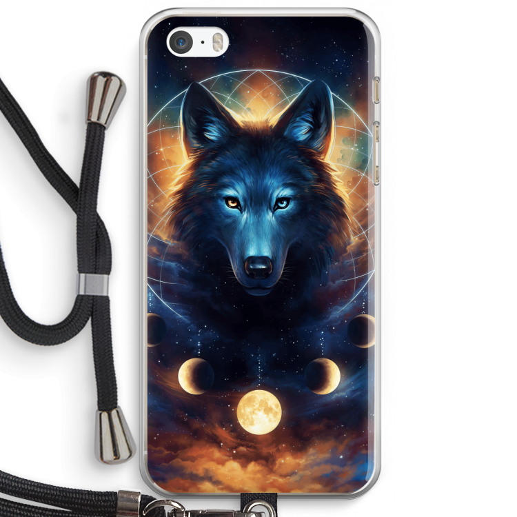 Wolf Dreamcatcher: iPhone 5 / 5S / SE Transparant Hoesje met koord