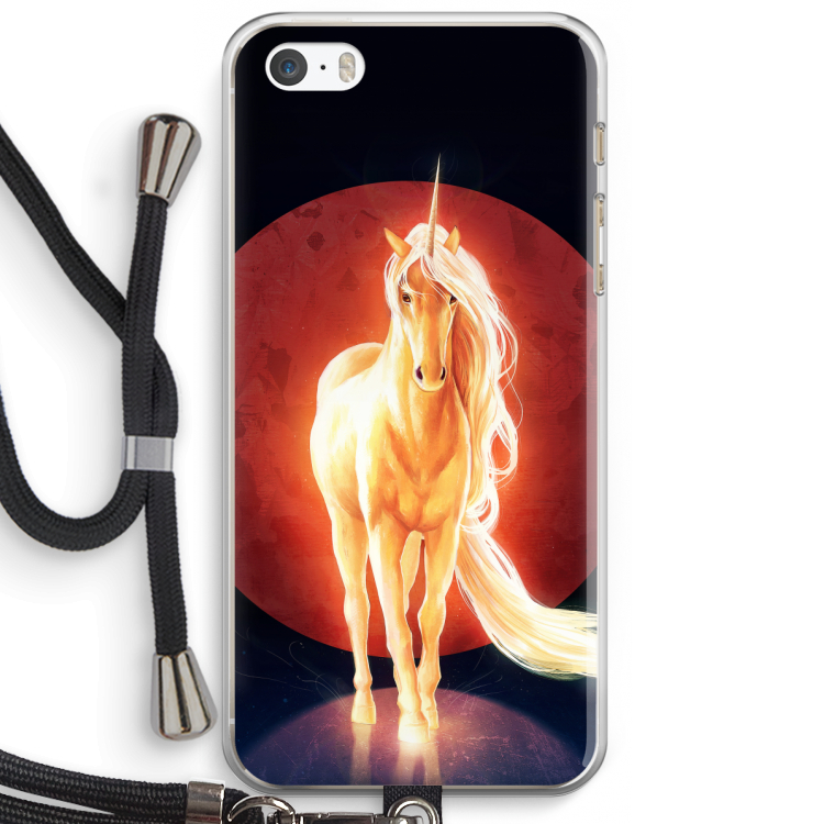 Last Unicorn: iPhone 5 / 5S / SE Transparant Hoesje met koord
