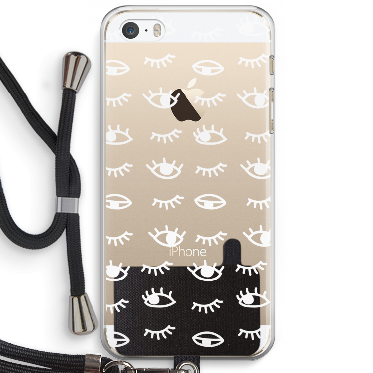 Eye pattern #3: iPhone 5 / 5S / SE Transparant Hoesje met koord