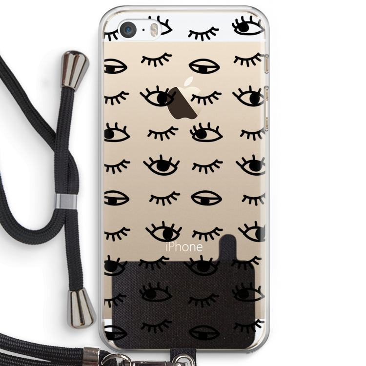 Eye pattern #2: iPhone 5 / 5S / SE Transparant Hoesje met koord