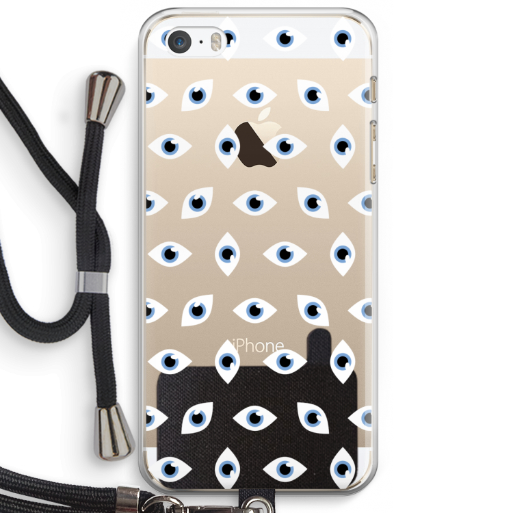 Eyes pattern: iPhone 5 / 5S / SE Transparant Hoesje met koord
