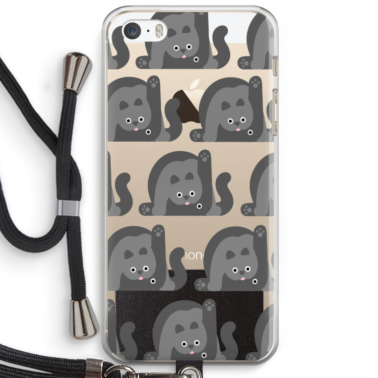 Cats: iPhone 5 / 5S / SE Transparant Hoesje met koord