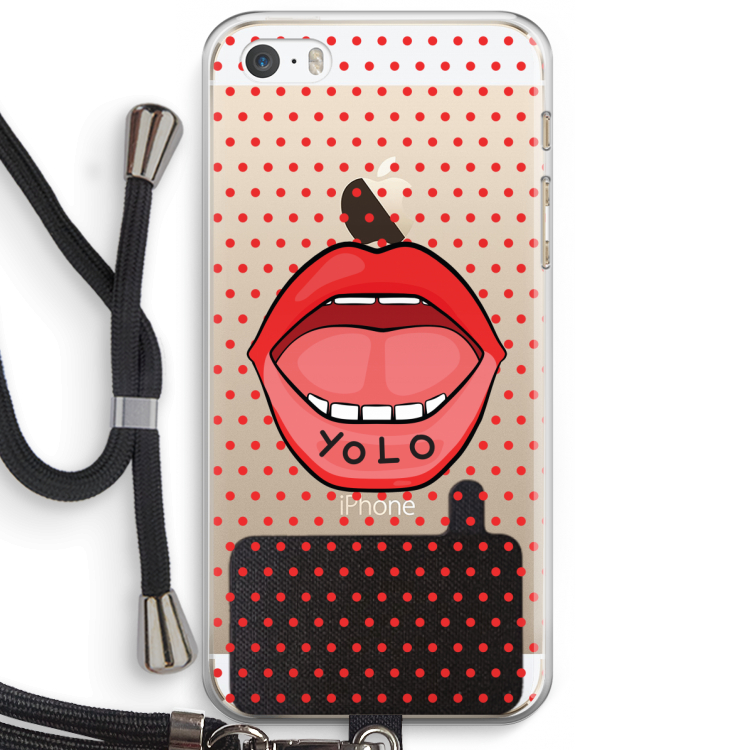 Yolo Denise: iPhone 5 / 5S / SE Transparant Hoesje met koord