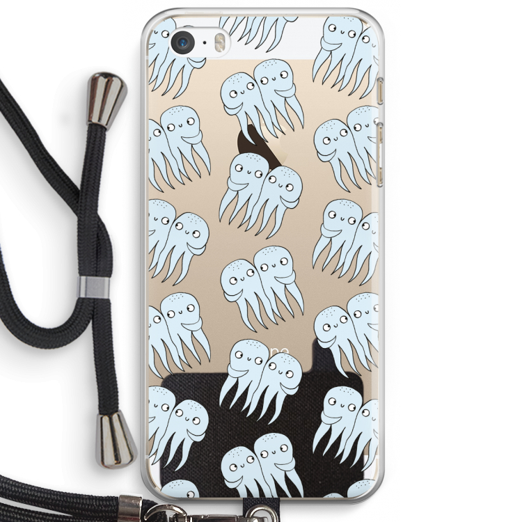 Octopussen: iPhone 5 / 5S / SE Transparant Hoesje met koord