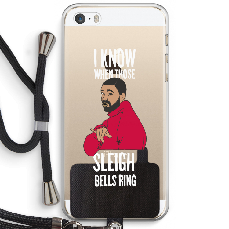 Sleigh Bells Ring: iPhone 5 / 5S / SE Transparant Hoesje met koord