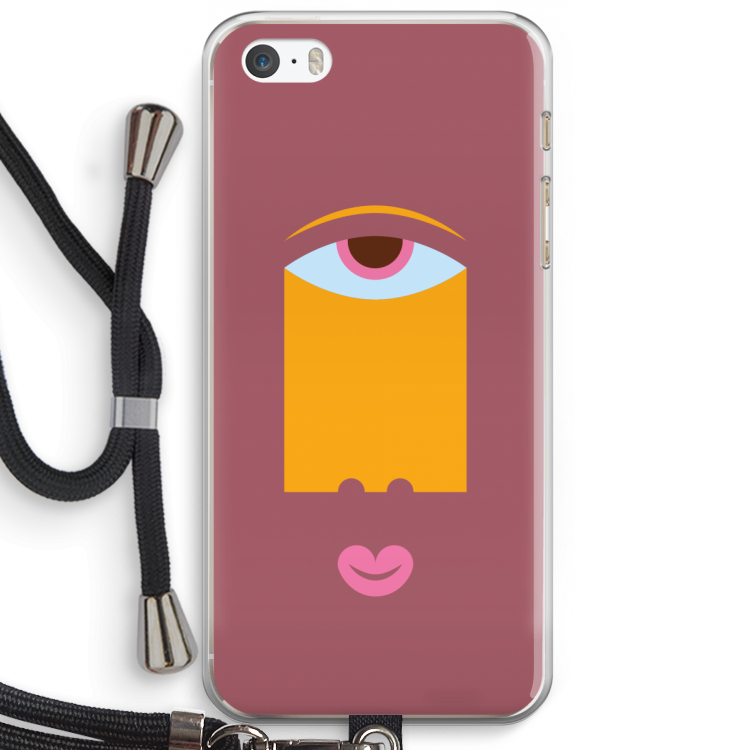 Mono V: iPhone 5 / 5S / SE Transparant Hoesje met koord